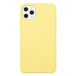 For iPhone 11 Pro Solid Color Solid Silicone  Shockproof Case(Yellow)