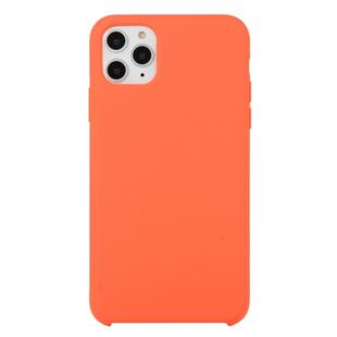 For iPhone 11 Pro Solid Color Solid Silicone  Shockproof Case(Orange)