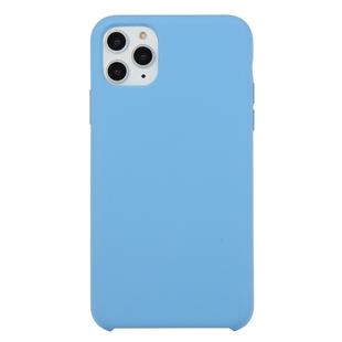 For iPhone 11 Pro Solid Color Solid Silicone  Shockproof Case(Azure)