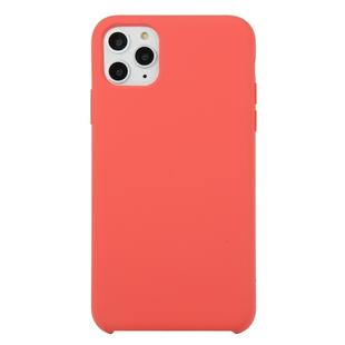 For iPhone 11 Pro Solid Color Solid Silicone  Shockproof Case(Camellia Red)