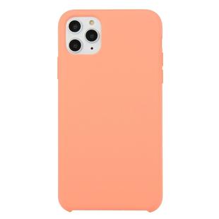 For iPhone 11 Pro Max Solid Color Solid Silicone  Shockproof Case(Begonia)