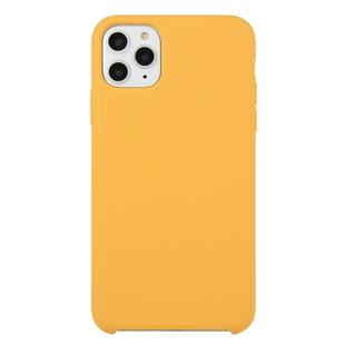 For iPhone 11 Pro Max Solid Color Solid Silicone  Shockproof Case(Gold)