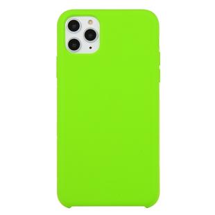 For iPhone 11 Pro Max Solid Color Solid Silicone  Shockproof Case(Dark Green)