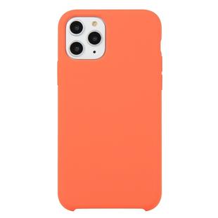 For iPhone 11 Pro Max Solid Color Solid Silicone  Shockproof Case(Orange Red)