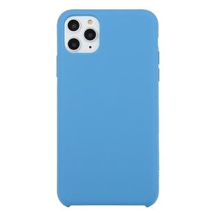 For iPhone 11 Pro Max Solid Color Solid Silicone  Shockproof Case(Denim Blue)