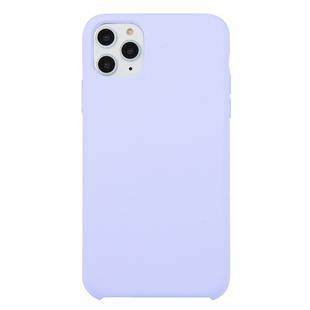 For iPhone 11 Pro Max Solid Color Solid Silicone  Shockproof Case (Light Purple)