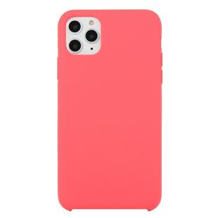For iPhone 11 Pro Max Solid Color Solid Silicone  Shockproof Case (Hibiscus Powder)