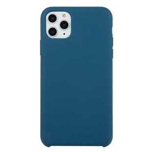 For iPhone 11 Pro Max Solid Color Solid Silicone  Shockproof Case (Deep Sea Green)