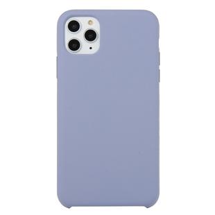 For iPhone 11 Pro Max Solid Color Solid Silicone  Shockproof Case (Lavender Gray)