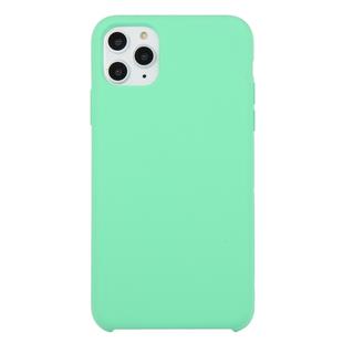 For iPhone 11 Pro Max Solid Color Solid Silicone  Shockproof Case (Stay Green)