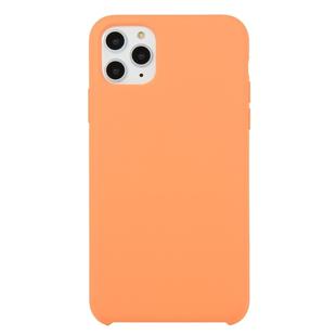 For iPhone 11 Pro Max Solid Color Solid Silicone  Shockproof Case (Papaya)