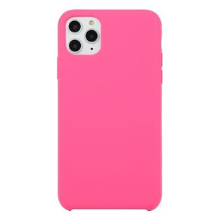 For iPhone 11 Pro Max Solid Color Solid Silicone  Shockproof Case (Dragon Fruit)