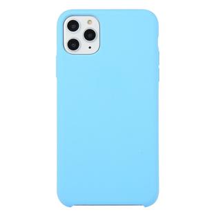 For iPhone 11 Pro Max Solid Color Solid Silicone  Shockproof Case (Chrysanthemum Blue)