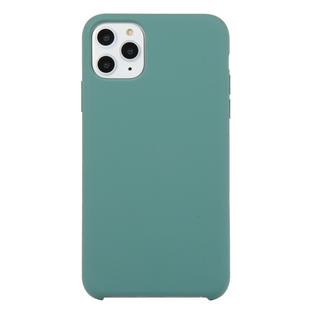 For iPhone 11 Pro Max Solid Color Solid Silicone  Shockproof Case (Pine Needle Green)