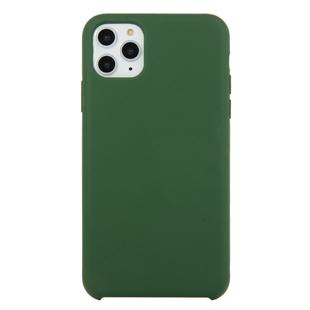 For iPhone 11 Pro Max Solid Color Solid Silicone  Shockproof Case (Forest Green)