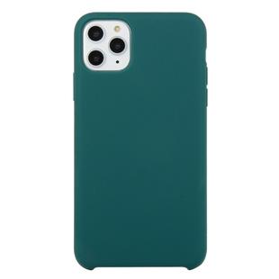 For iPhone 11 Pro Max Solid Color Solid Silicone  Shockproof Case (Dark Green)