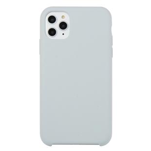 For iPhone 11 Pro Max Solid Color Solid Silicone  Shockproof Case (Sky Gray)