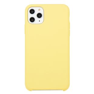 For iPhone 11 Pro Max Solid Color Solid Silicone  Shockproof Case(Yellow)