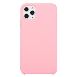 For iPhone 11 Pro Max Solid Color Solid Silicone  Shockproof Case(Rose Pink)