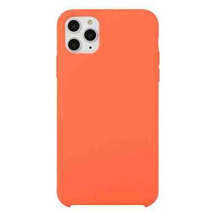 For iPhone 11 Pro Max Solid Color Solid Silicone  Shockproof Case(Orange)