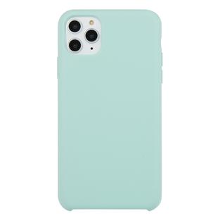 For iPhone 11 Pro Max Solid Color Solid Silicone  Shockproof Case(Emerald Green)
