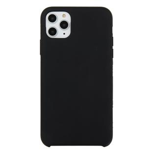 For iPhone 11 Pro Max Solid Color Solid Silicone  Shockproof Case(Black)