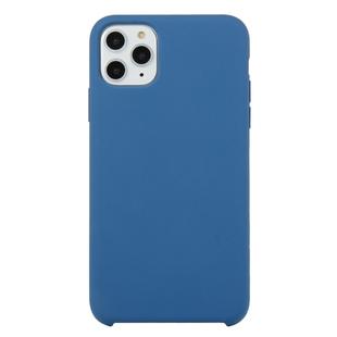 For iPhone 11 Pro Max Solid Color Solid Silicone  Shockproof Case(Sea blue)