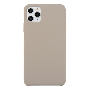 For iPhone 11 Pro Max Solid Color Solid Silicone  Shockproof Case(Pebble)