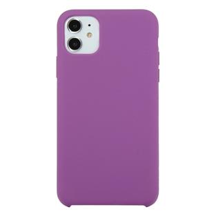 For iPhone 11 Solid Color Solid Silicone  Shockproof Case(Purple)