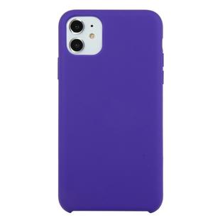 For iPhone 11 Solid Color Solid Silicone  Shockproof Case(Deep Purple)