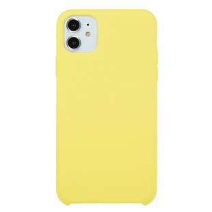 For iPhone 11 Solid Color Solid Silicone  Shockproof Case(Shiny Yellow)