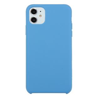 For iPhone 11 Solid Color Solid Silicone  Shockproof Case(Denim Blue)