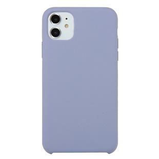 For iPhone 11 Solid Color Solid Silicone  Shockproof Case (Lavender Gray)
