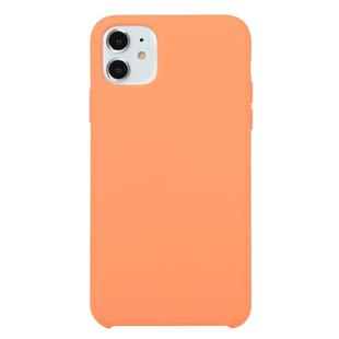 For iPhone 11 Solid Color Solid Silicone  Shockproof Case(Apricot Orange)