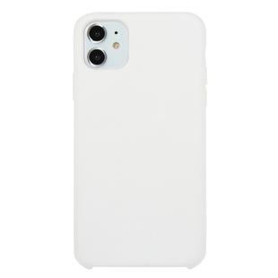 For iPhone 11 Solid Color Solid Silicone  Shockproof Case(White)