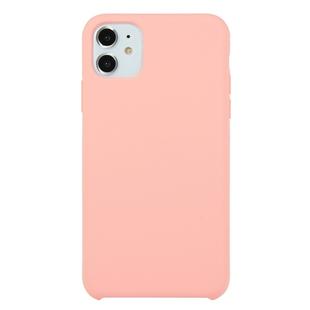 For iPhone 11 Solid Color Solid Silicone  Shockproof Case(Pink)
