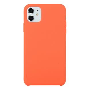 For iPhone 11 Solid Color Solid Silicone  Shockproof Case(Orange)