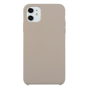 For iPhone 11 Solid Color Solid Silicone  Shockproof Case(Pebble)