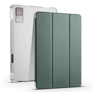 For Xiaomi Redmi Pad 10.61 3-folding Transparent TPU Smart Leather Tablet Case with Pen slot(Green)