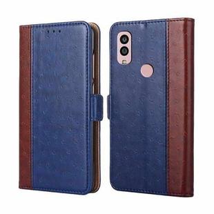 For Kyocera Android One S10 Ostrich Texture Flip Leather Phone Case(Blue)