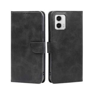 For Motorola Moto G73 5G Calf Texture Buckle Flip Leather Phone Case(Black)