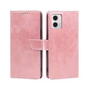 For Motorola Moto G73 5G Calf Texture Buckle Flip Leather Phone Case(Rose Gold)