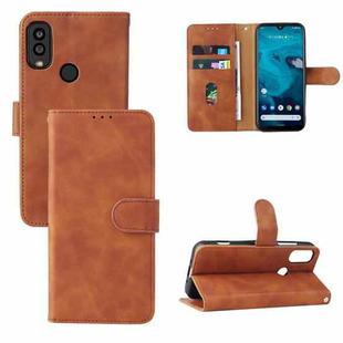 For Kyocera Android One S10 Skin Feel Magnetic Flip Leather Phone Case(Brown)