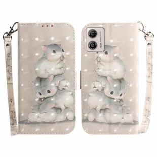 For Motorola Moto G13 / G23 / G53 3D Colored Horizontal Flip Leather Phone Case(Squirrels)