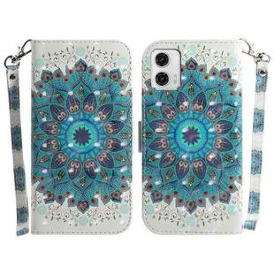 For Motorola Moto G73 3D Colored Horizontal Flip Leather Phone Case(Peacock Wreath)