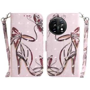 For OnePlus 11 3D Colored Horizontal Flip Leather Phone Case(Butterfly High-heeled)