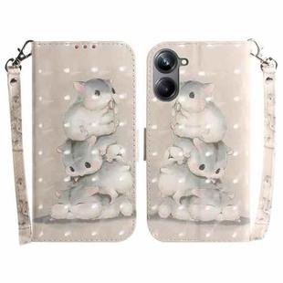 For Realme 10 Pro 5G 3D Colored Horizontal Flip Leather Phone Case(Squirrels)