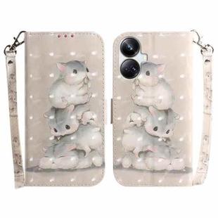 For Realme 10 Pro+ 3D Colored Horizontal Flip Leather Phone Case(Squirrels)
