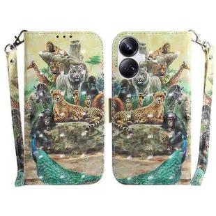 For Realme 10 Pro+ 3D Colored Horizontal Flip Leather Phone Case(Zoo)