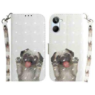 For Realme 10 4G 3D Colored Horizontal Flip Leather Phone Case(Pug)
